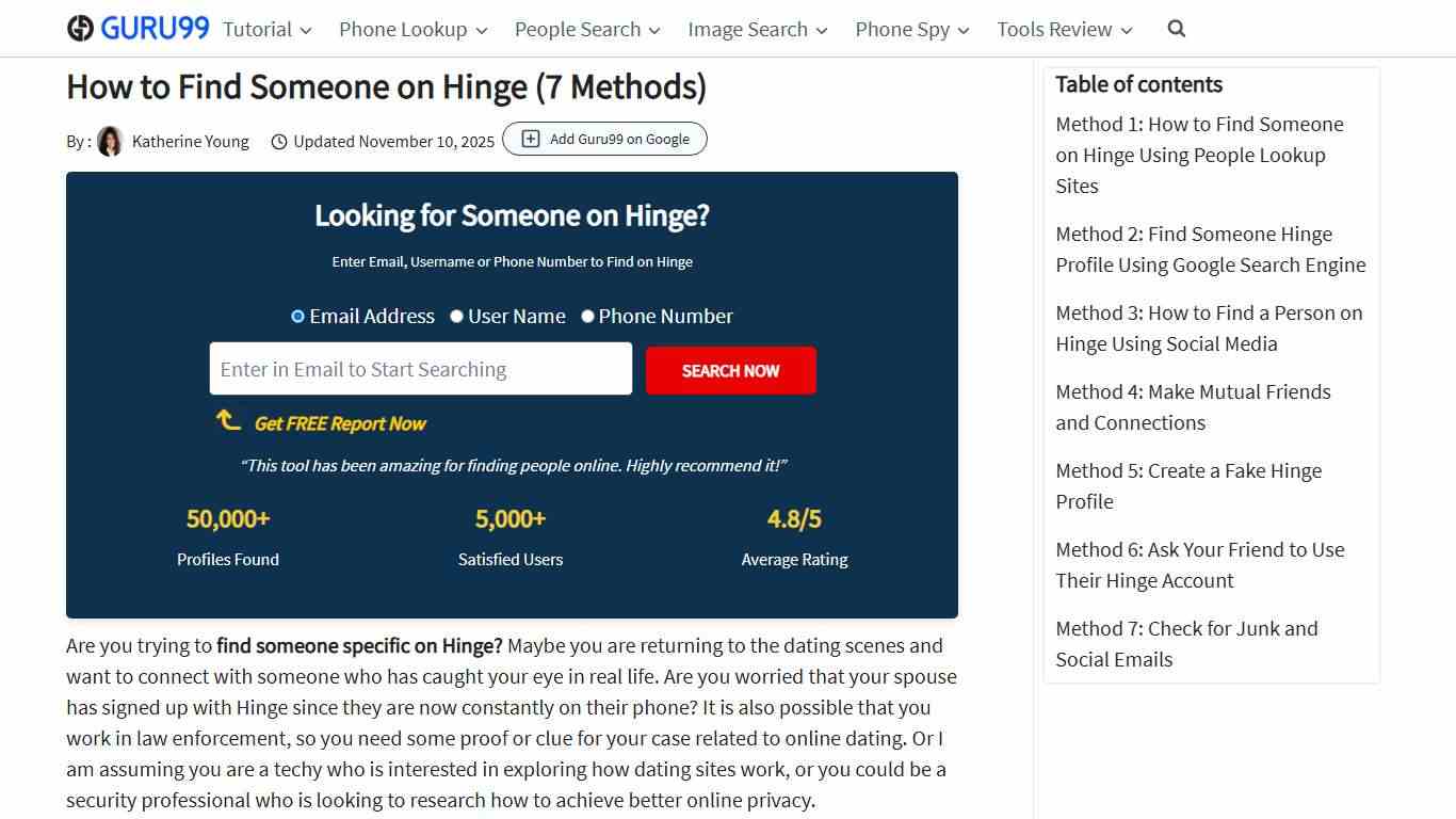 How to Find Someone on Hinge (7 Methods)